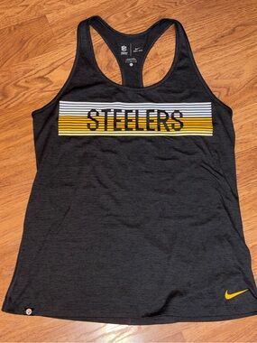 Nike Black Steelers Striped Logo Racerback Tank